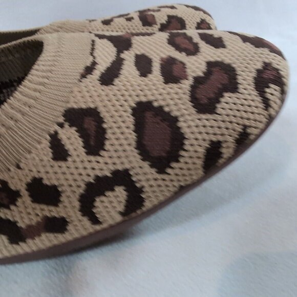 HeyFolks Dia Othello Flats Shoes Leopard Cheetah Women W 8.5 Slip On Beige Brown - Picture 4 of 12